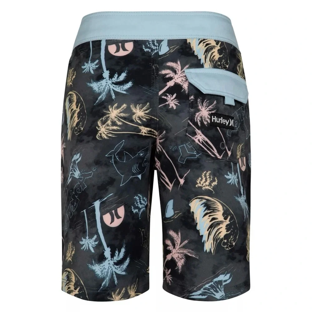 NEW Hurley Volcano Doodle Swim Adjustable Boardshorts, Little Boy Size 7